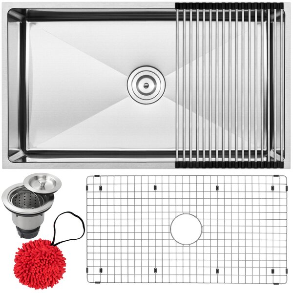 Pacific Series 31.25'' L Undermount Single Bowl Stainless Steel Kitchen Sink 